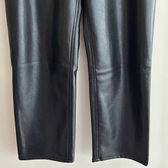 Abercrombie & Fitch Vegan Leather Straight Leg Pants, Short, Size 29 / 8 - Picture 11 of 16